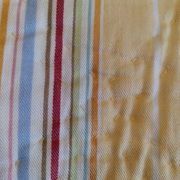 Pottery Barn Yellow Cotton Stripe Hand-stitched Quilt - Picture 10 of 15